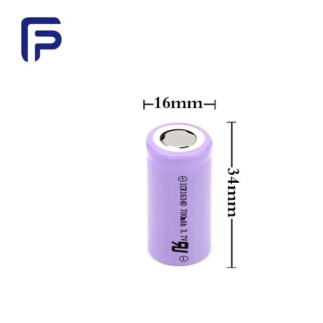 3.7V 700mAh Lithium Ion Battery 16340 High Ratio Rechargeable Li Ion Battery