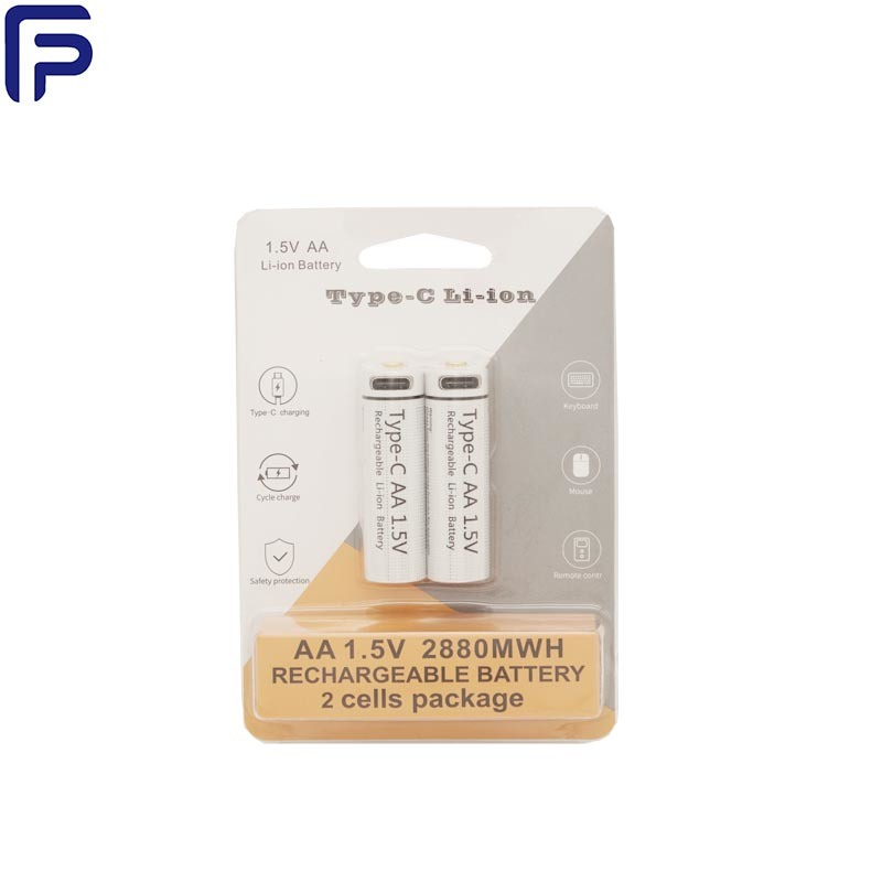 Type C AA USB Rechargeable Battery 1.5V 2880mwh 800mAh Al Film for Portable Devices