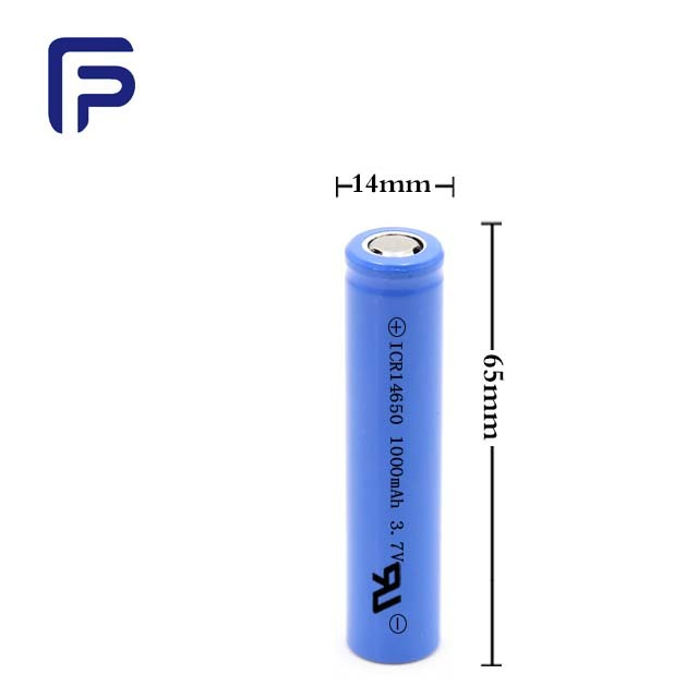 Manufacturer/Factory High Rate Discharge 3.7V Li Ion Battery Icr14650 1000mAh 14650 Batteries Wholesale Rechargeable Bateria Baterias for RV/Solar/Energy